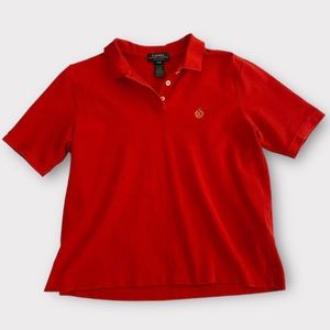 Lauren Ralph Lauren Women’s Polo Shirt Size MP Medium Petite 100% Cotton Preppy